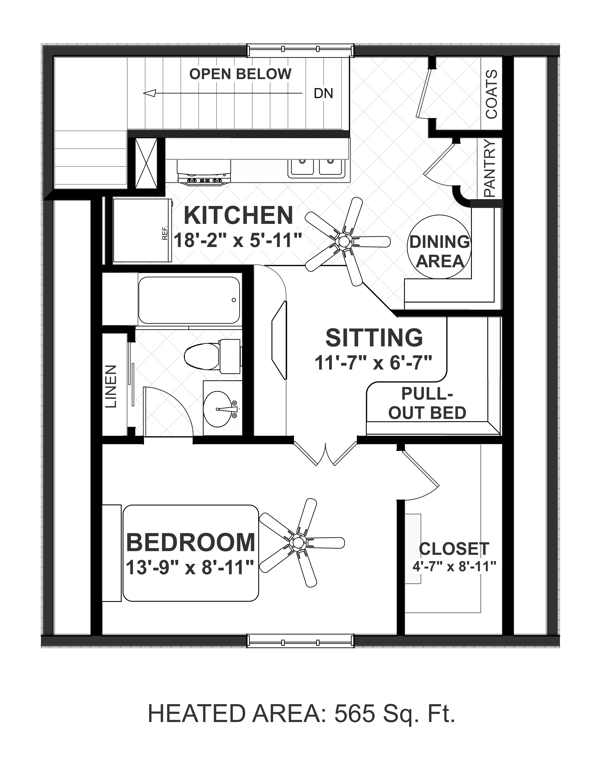 Upper Level Floorplan image of The Sovereign Cottage House Plan